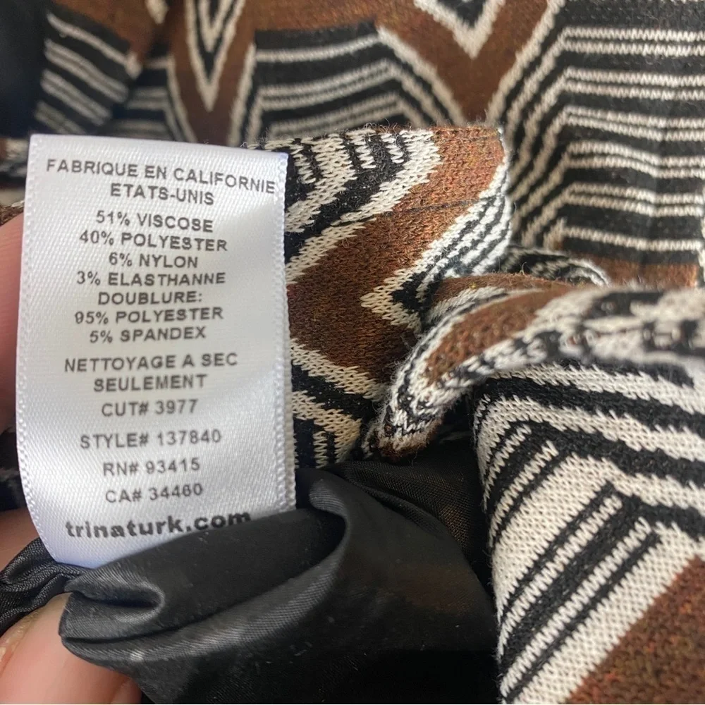 Trina Turk Geometric Print Two Button Blazer